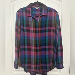 Jewel toned plaid top